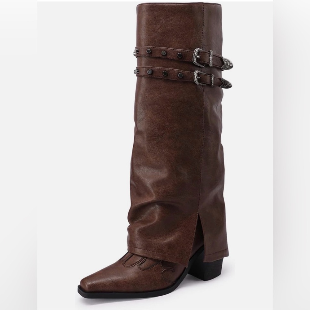 Brown Over the Knee Boots - Picture 5 of 6